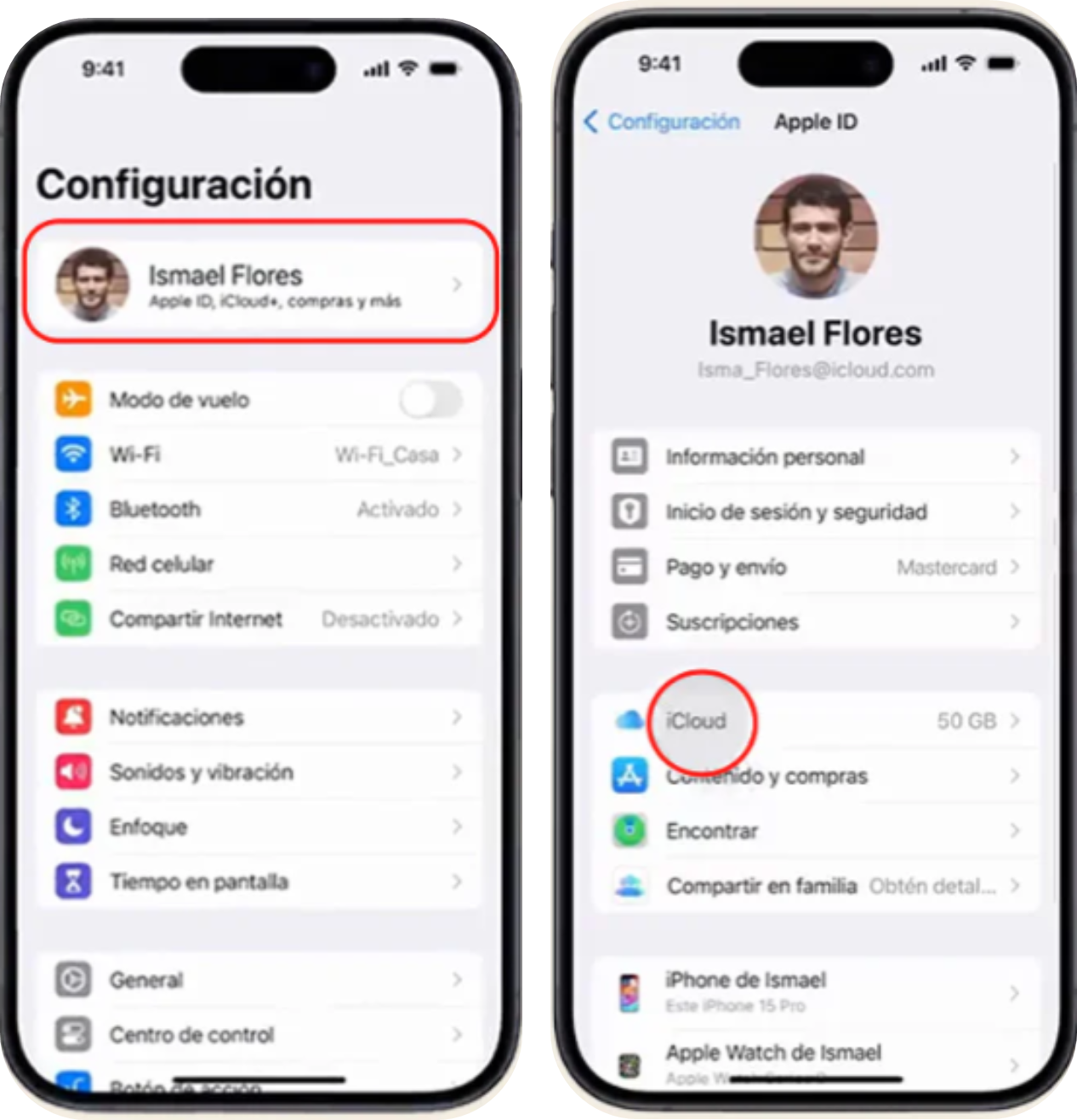 Configuración respaldo iCloud
